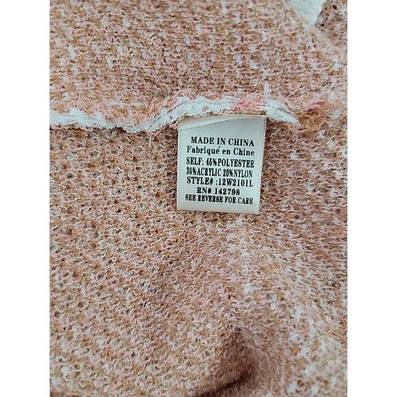 Loveriche S Or Med NEW Cardigan Tribal Aztec Coral Peach Ivory Soft Cozy - Picture 6 of 8